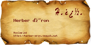 Herber Áron névjegykártya